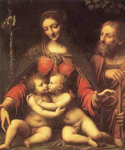 Luini Bernardino Holy Family With The Infant St John A4 Photo Print