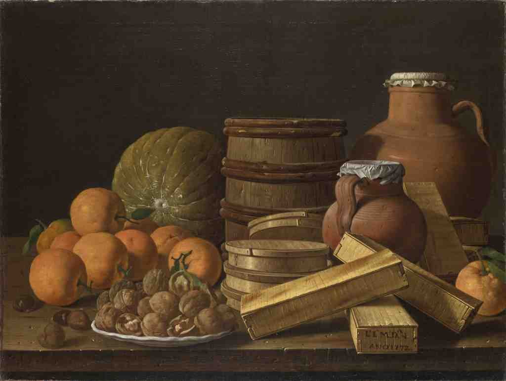 Luis Melendez Still Life with Oranges and Walnuts A4 Photo Print