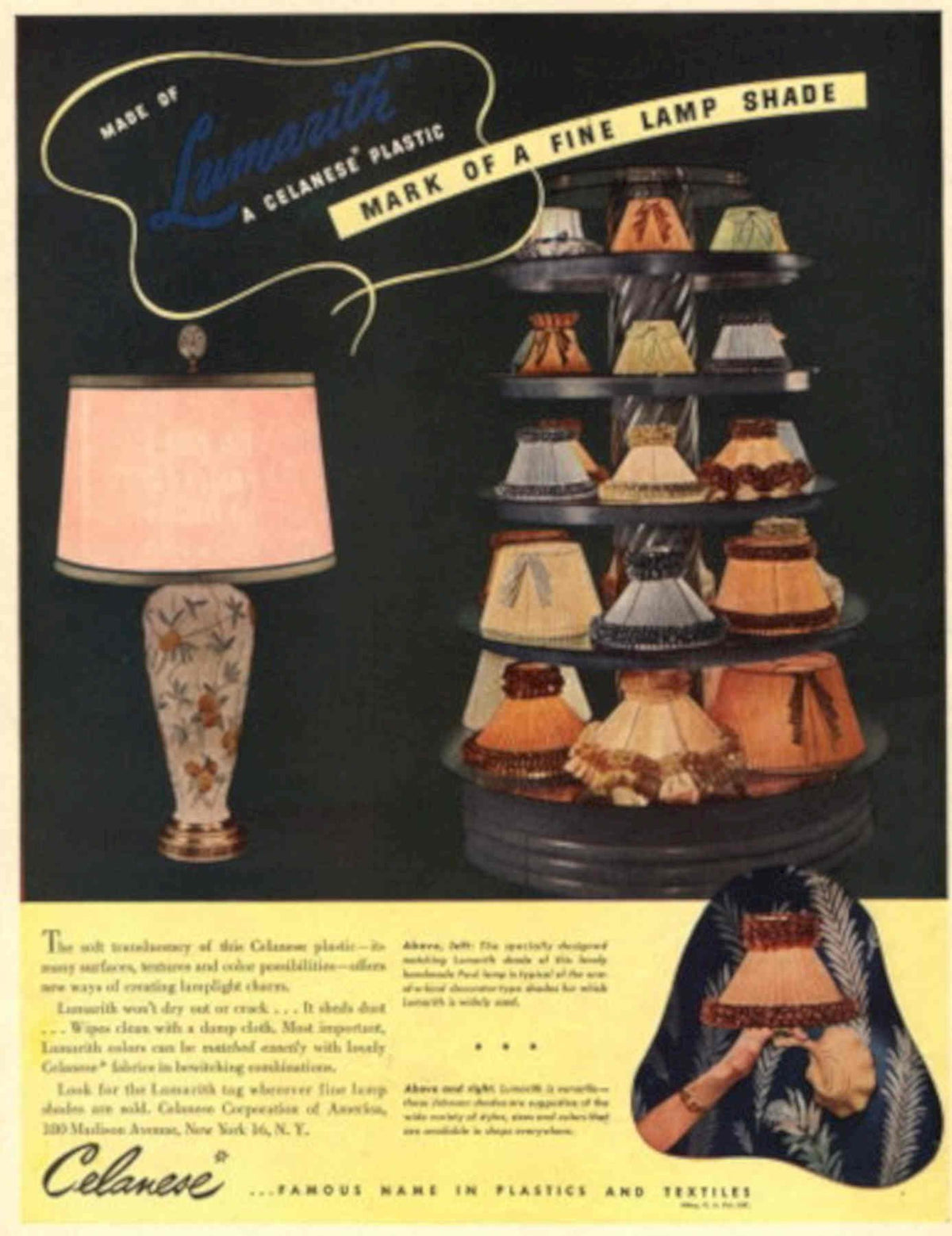 Lumariith Shades Lamp 1940s Vintage Retro Advert Poster