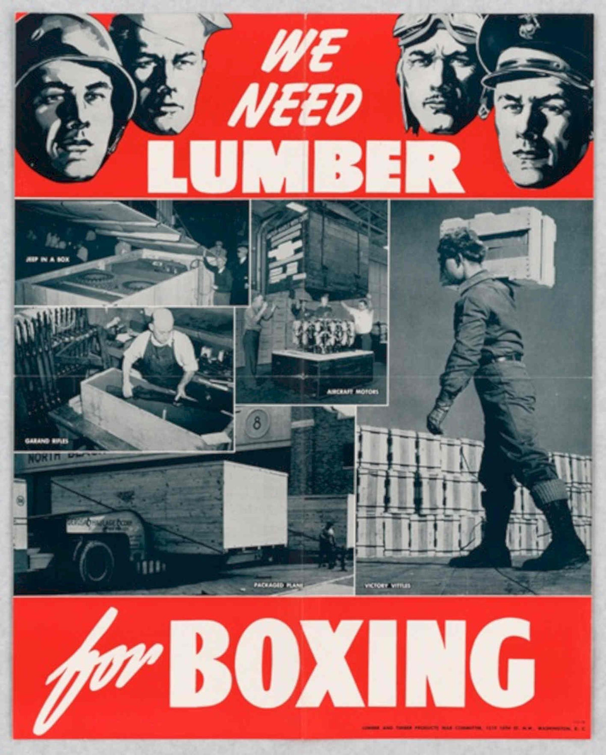 Lumber Boxing Victory American World War II Advert Poster