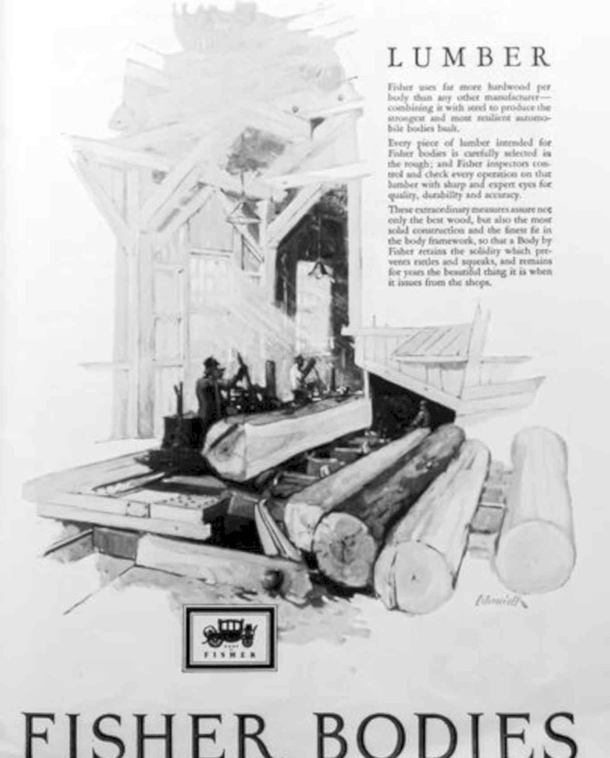 Lumber Logs Fisher Vintage Retro Advert Poster A4 Photo Print