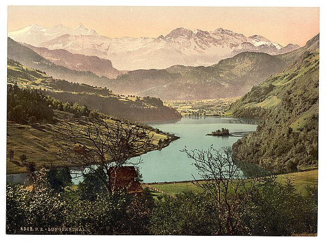Lungern general view I Vintage A4 Photo Print