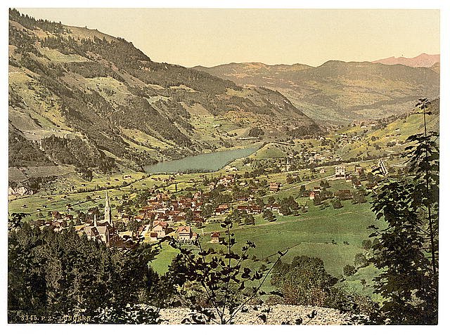 Lungern general view II Vintage A4 Photo Print