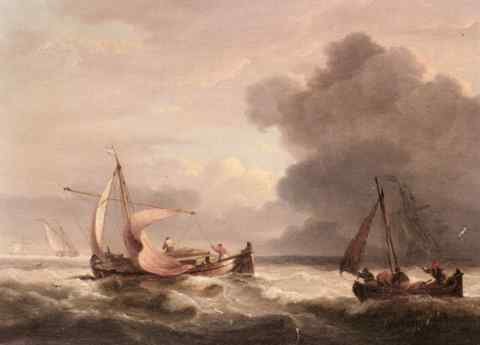 Luny Thomas Dutch Barges In Open Seas A4 Photo Print