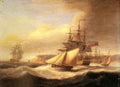 Luny Thomas Naval Ships setting Sail With A Revenue Cutter Off Berry Head A4 Photo Print