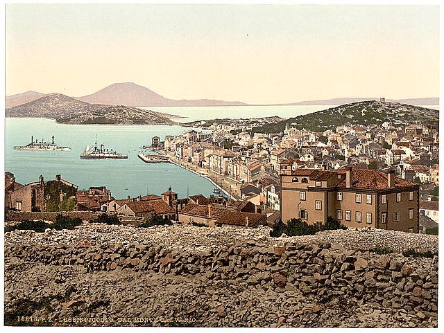 Lussin Piccolo from Monte Calavario Istria Vintage A4 Photo Print
