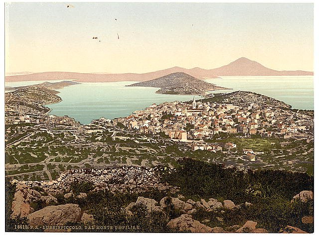 Lussin Piccolo from Monte Umpiliak Istria Vintage A4 Photo Print