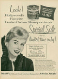 Lustre Cream Shampoo 1950s Vintage Retro Advert Poster