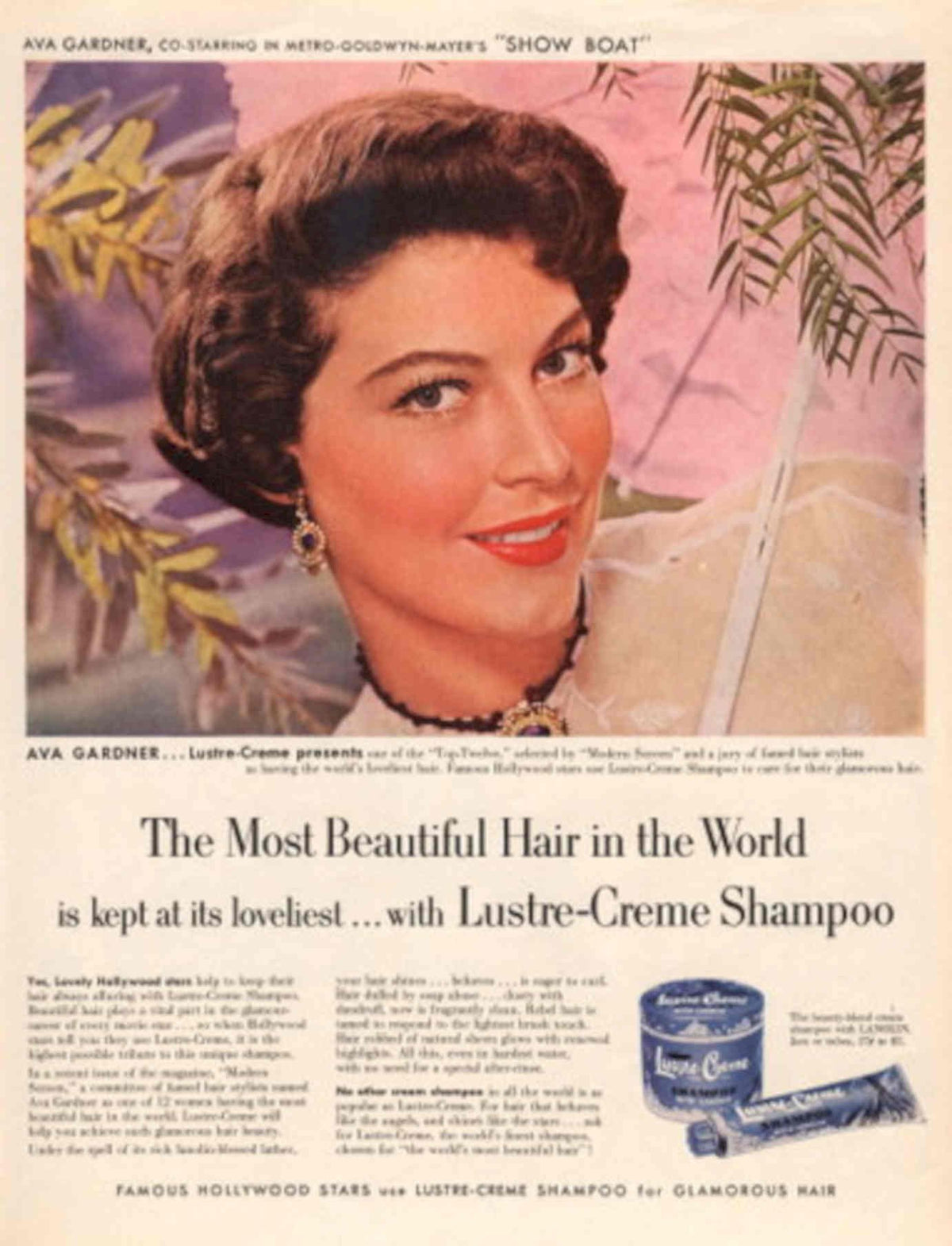 Lustre Creme Gardner 2 1950s Vintage Retro Advert Poster