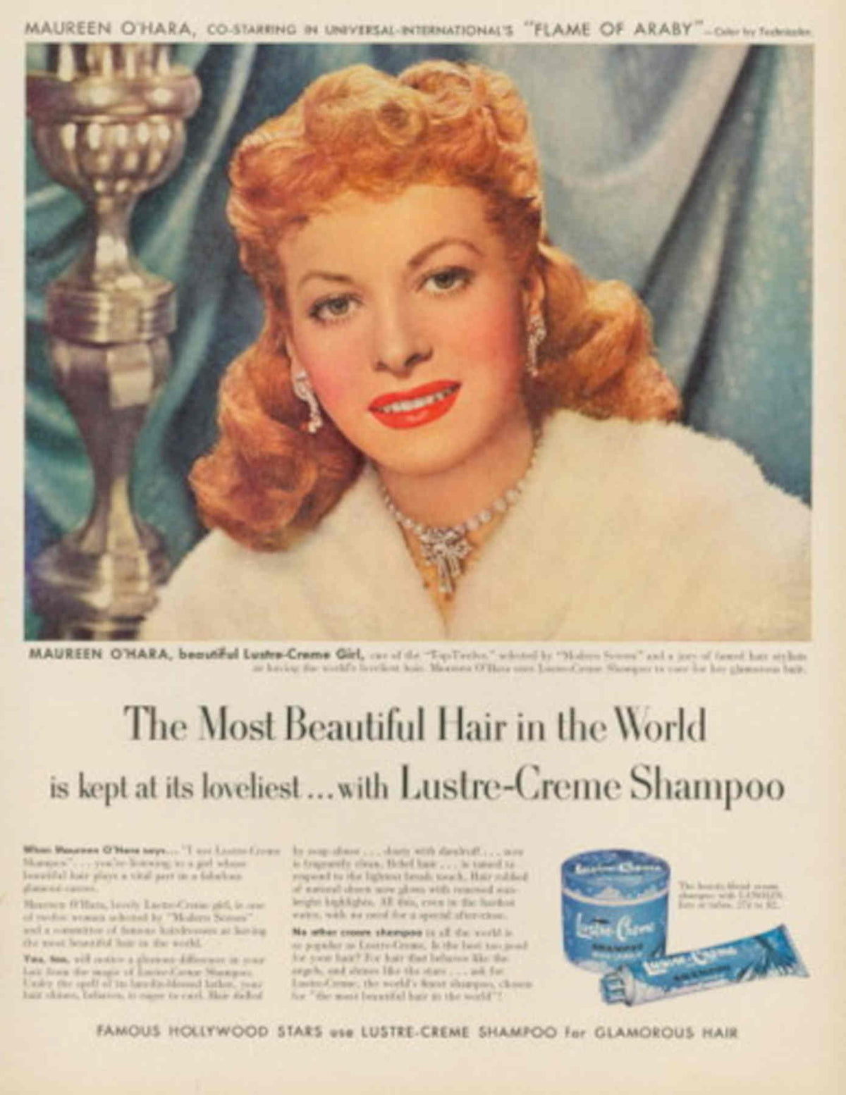 Lustre Creme Hair 1950s Vintage Retro Advert Poster
