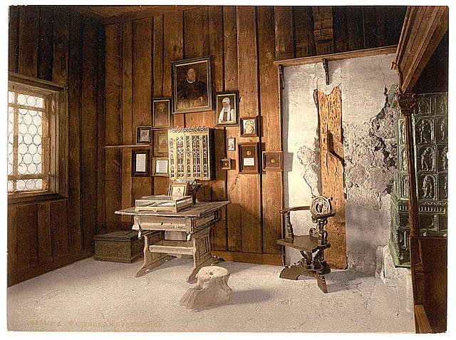 Luthers study Wartburg Thuringia Vintage A4 Photo Print