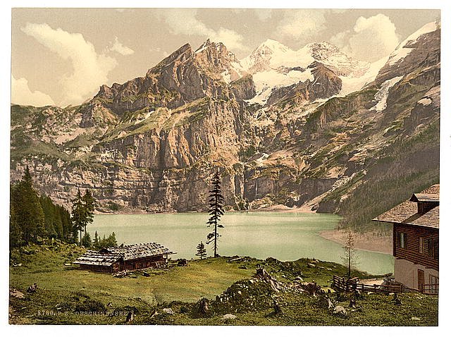Lutschinen Oeschinensee Bernese Oberland Vintage A4 Photo Print
