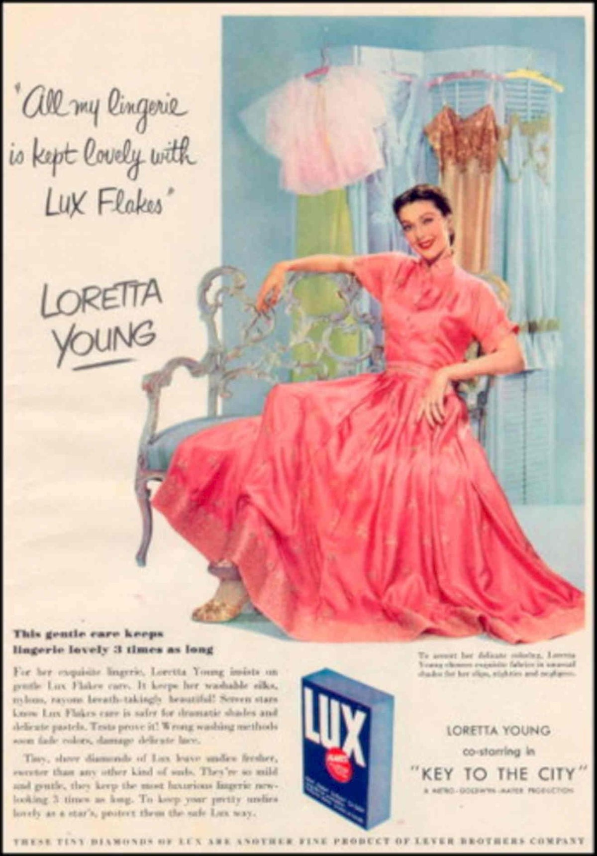 Lux Flakes Lingerie 1940s Vintage Retro Advert Poster