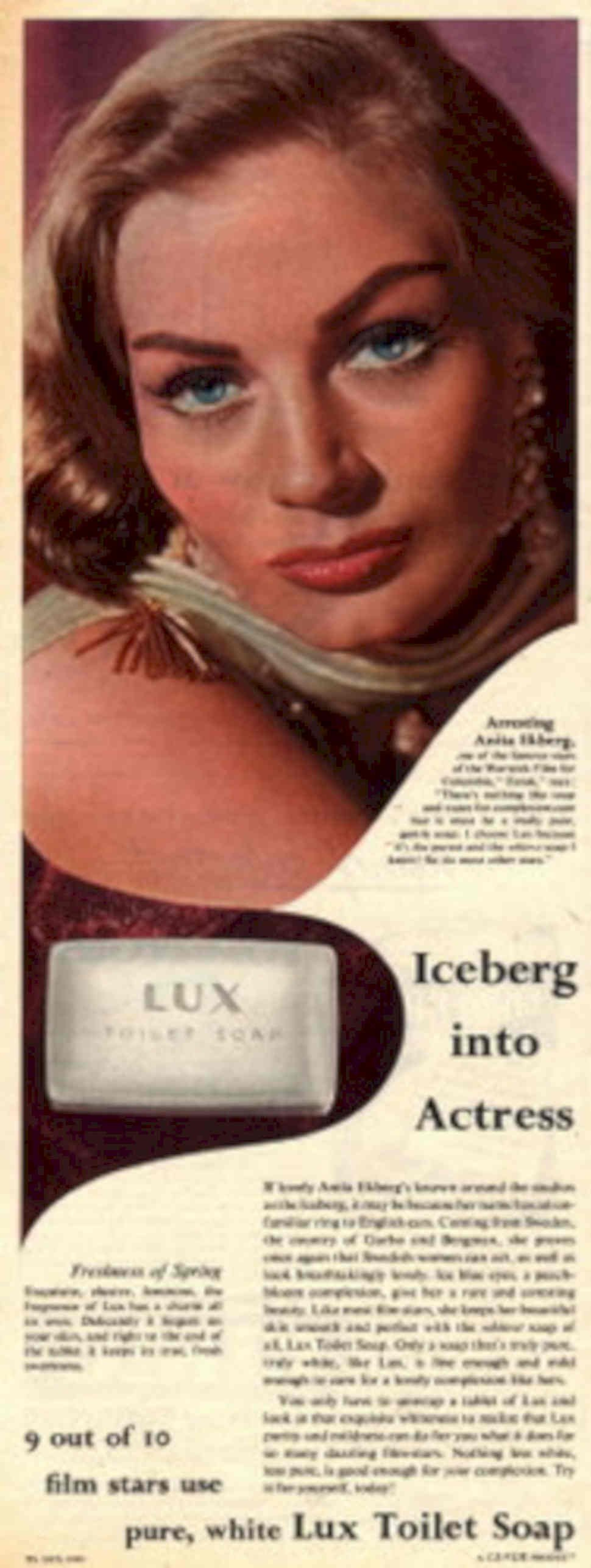 Lux Soap Ekberg 1950s Vintage Retro Advert Poster