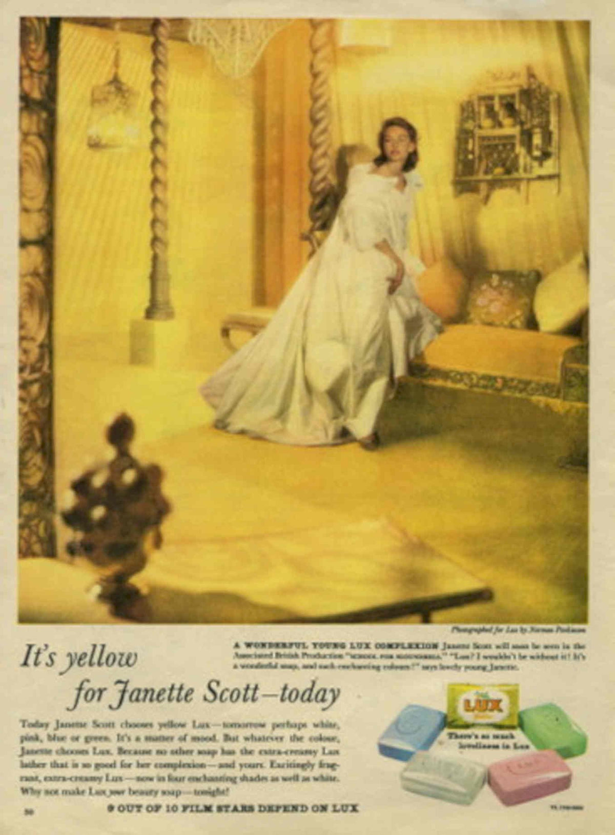 Lux Soap Janette 1950s Vintage Retro Advert Poster