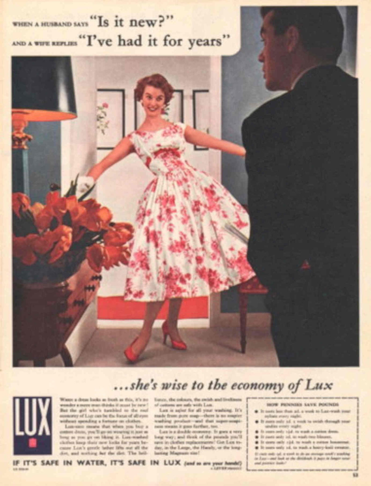 Lux Soap Woman 1 1950s Vintage Retro Advert Poster
