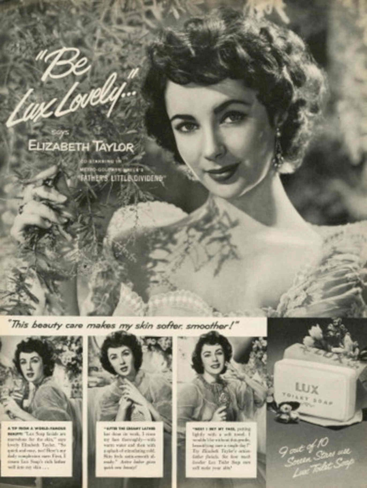 Lux Taylor Beauty 1950s Vintage Retro Advert Poster