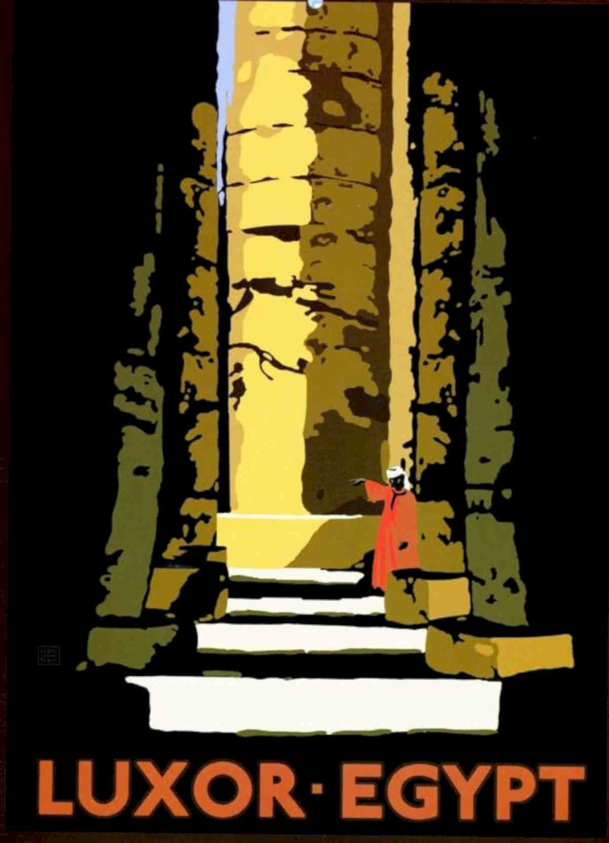 Luxor Egypt Stairs Vintage Retro Advert Poster A4 Photo Print