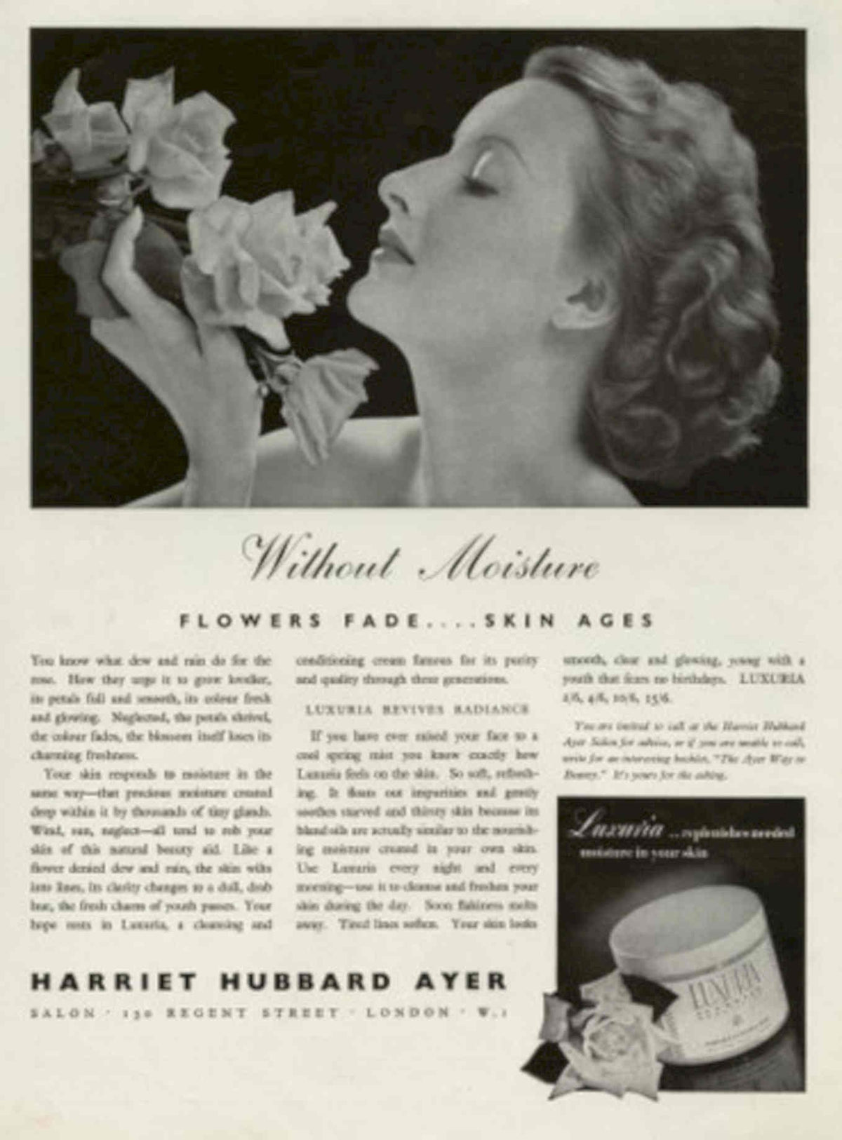 Luxuria Cream Flower 1930s Vintage Retro Advert Poster
