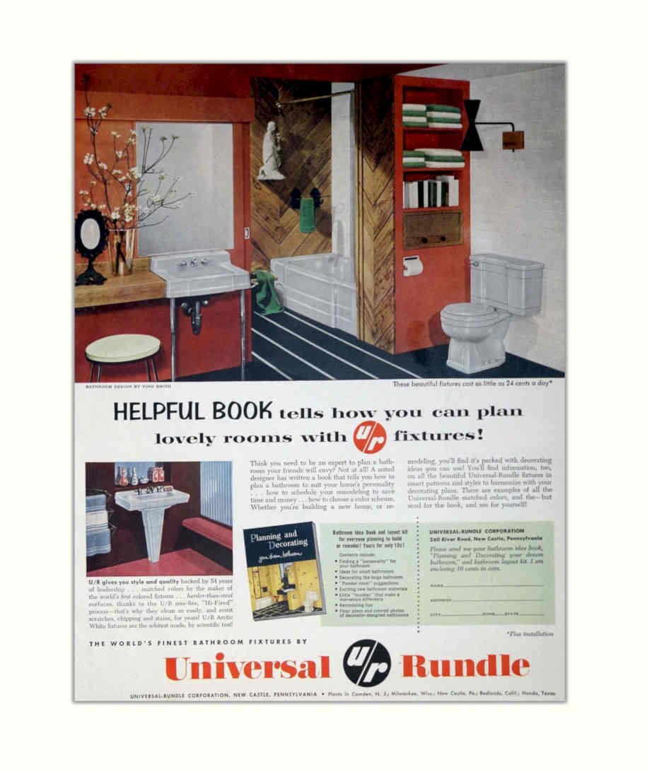 Luxurious Bathroom Rundle Vintage Retro Advert Poster A4 Photo Print