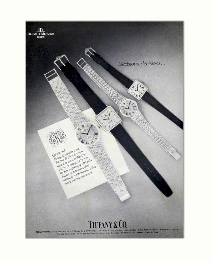 Luxury Watches Timepieces Vintage Retro Advert Poster A4 Photo Print