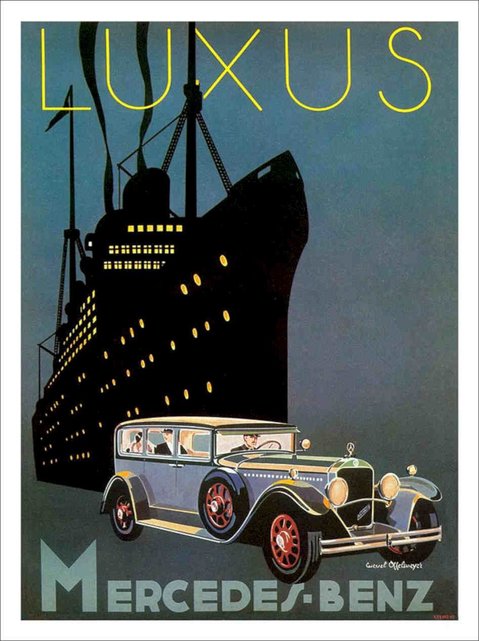 Luxux Mercedes Benz Cruise Liner 1920s Vintage Retro Advert Poster A4 Photo Pri