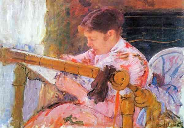 Lydia at the cord framework by Cassatt A4 Photo Print