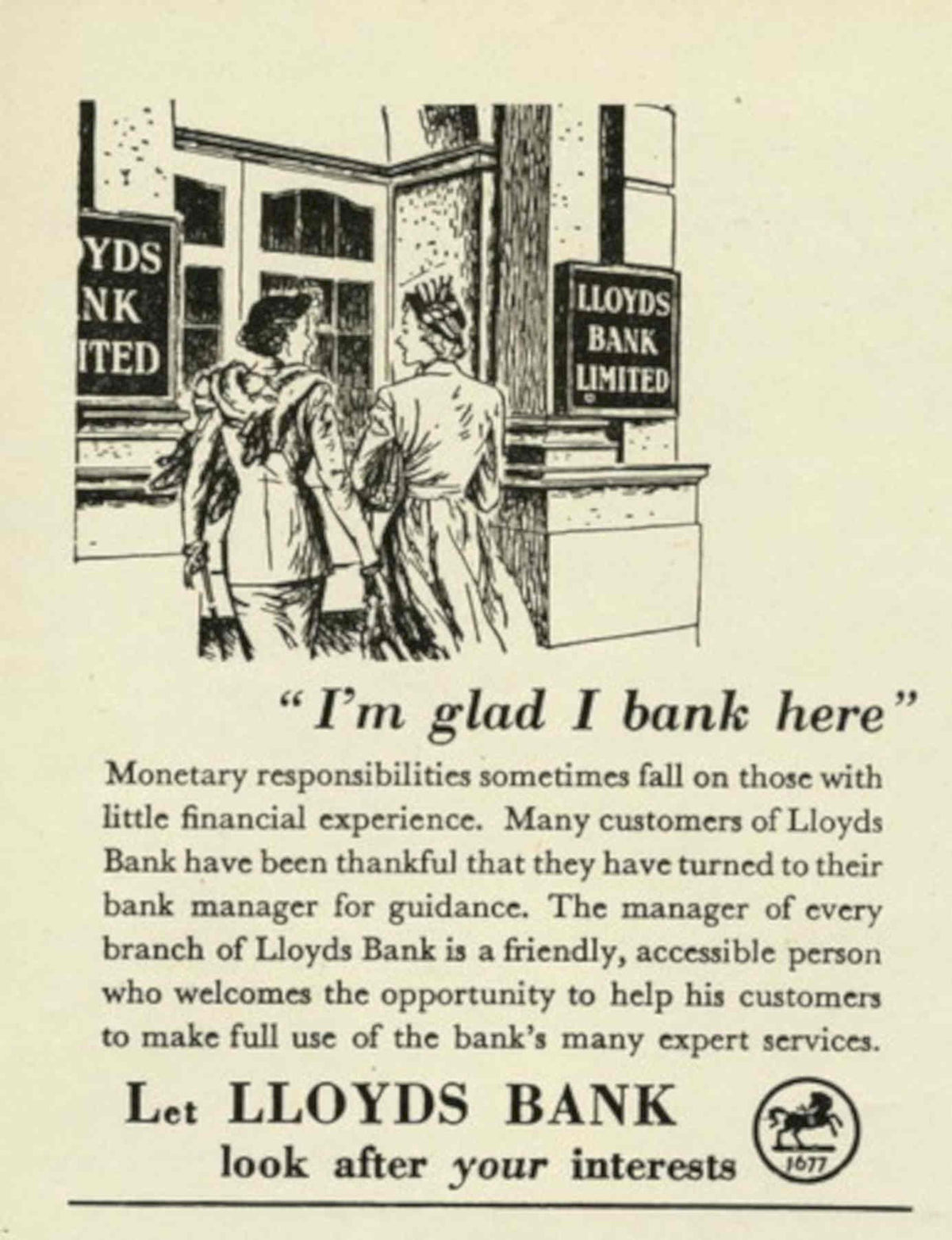 Lyds Bank 1920s 1950s Vintage Retro Advert Poster