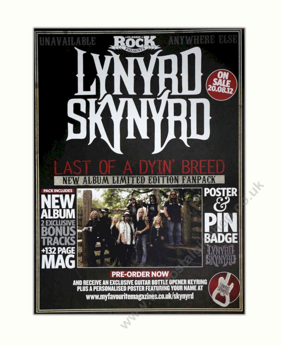 Lynyrd Skynyrd Skull Vintage Retro Advert Poster A4 Photo Print