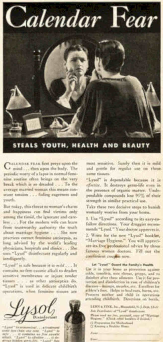 Lysol Calendar Fear Vintage Retro Advert Poster A4 Photo Print