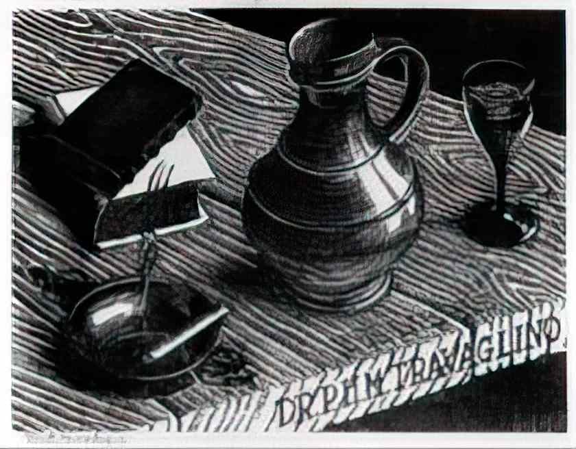 M C Escher bookplate dr p h m travaglino Art A4 Photo Print