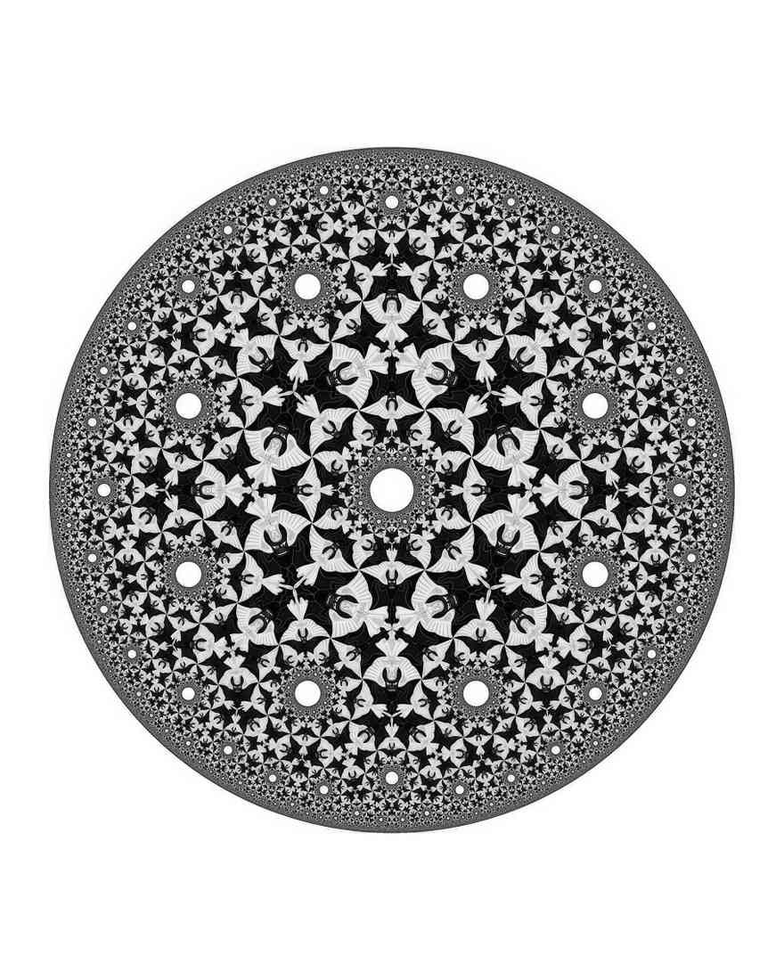 M C Escher circle limit iv 2 2024 A4 Photo Print