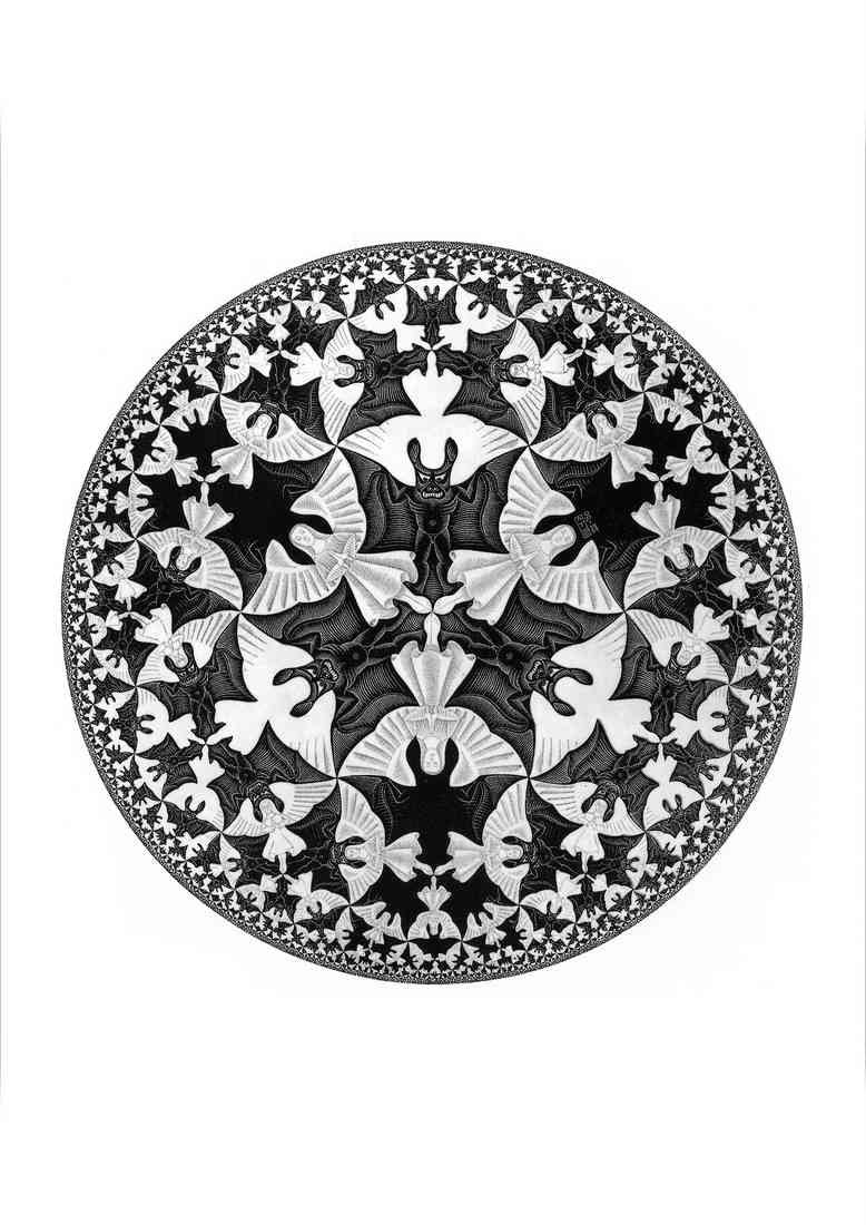 M C Escher circle limit iv 2024 A4 Photo Print