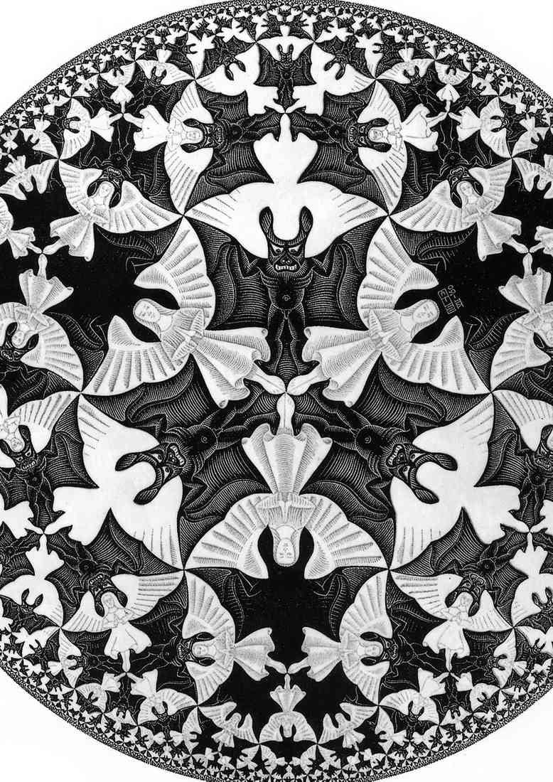 M C Escher circle limit iv 2024 CROP A4 Photo Print