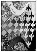 M C Escher day and night A4 Photo Print