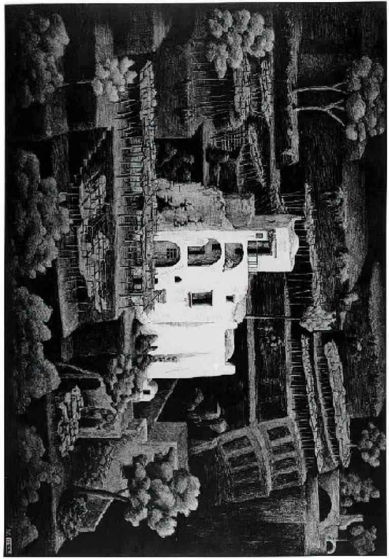 M C Escher farmhouse ravello A4 Photo Print