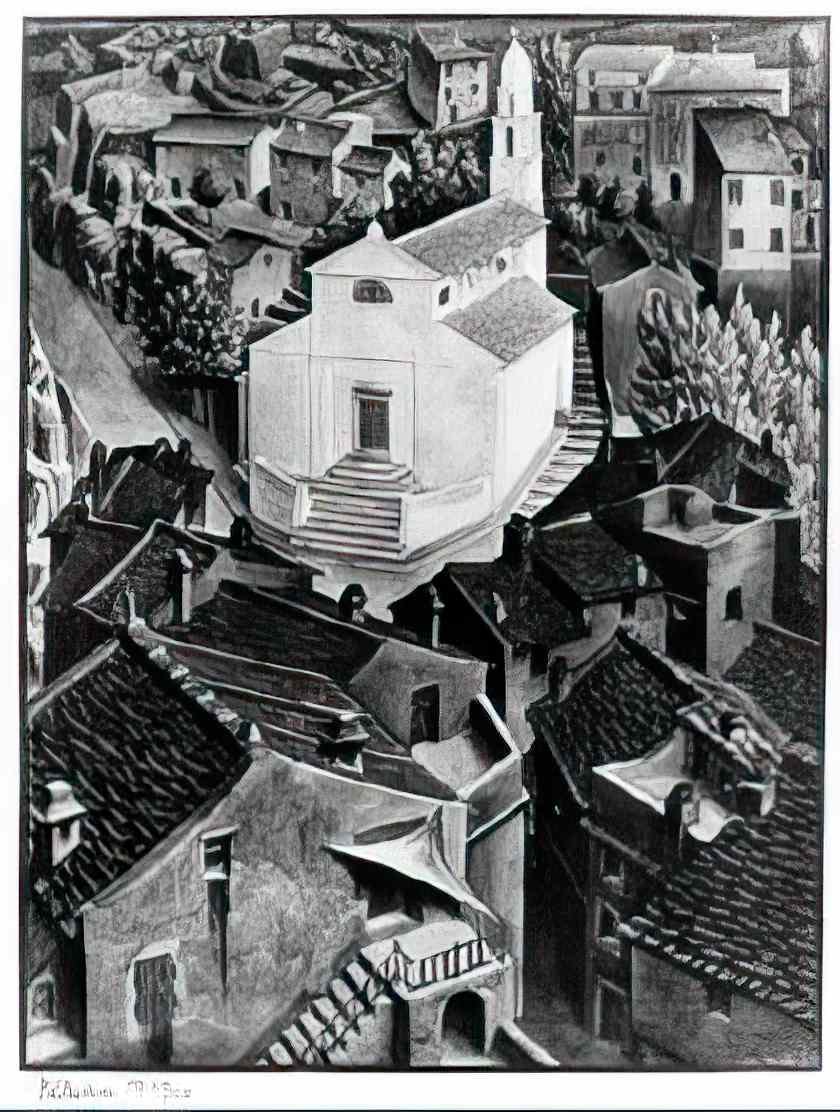 M C Escher corsica corte Art A4 Photo Print