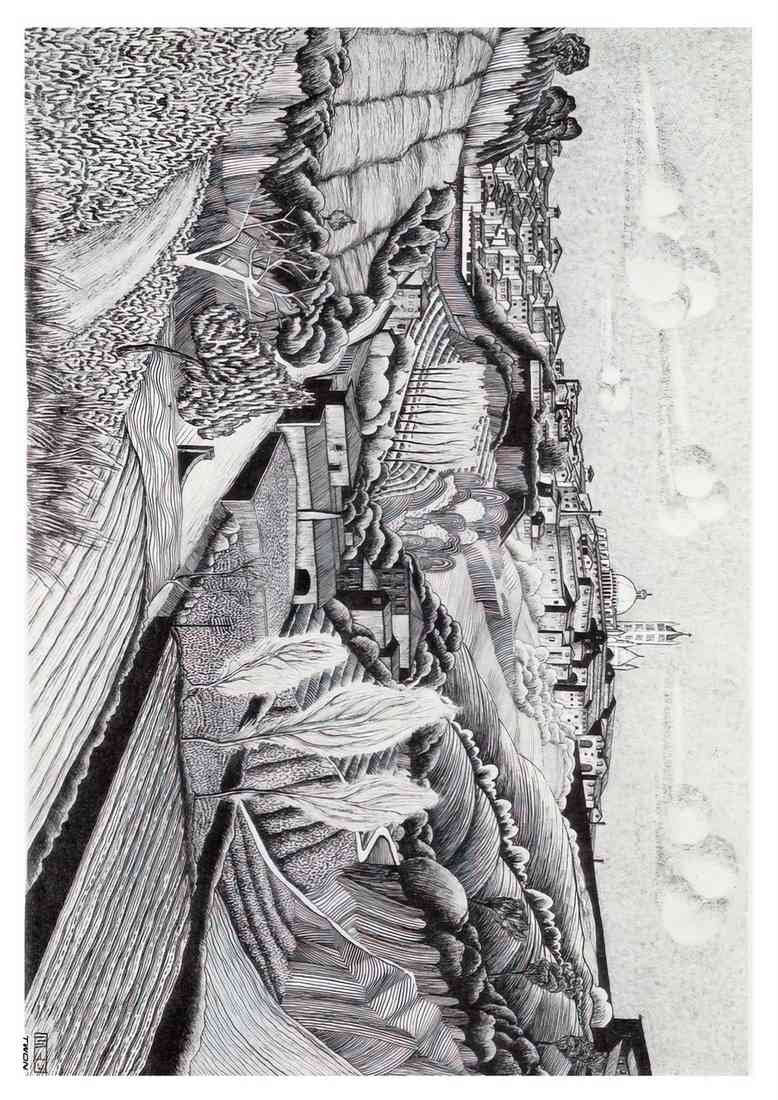 M C Escher ravello iii A4 Photo Print