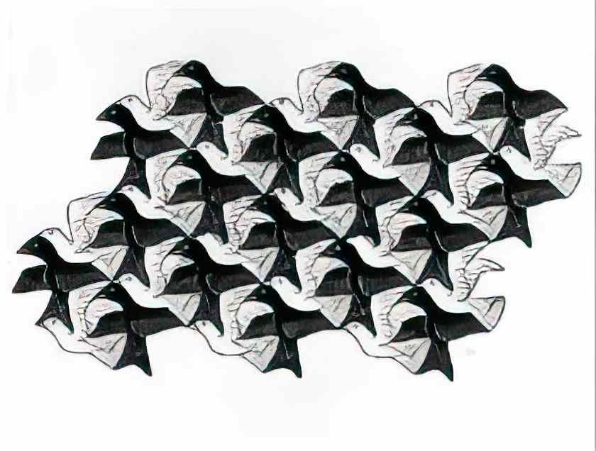 M C Escher encounter Art A4 Photo Print