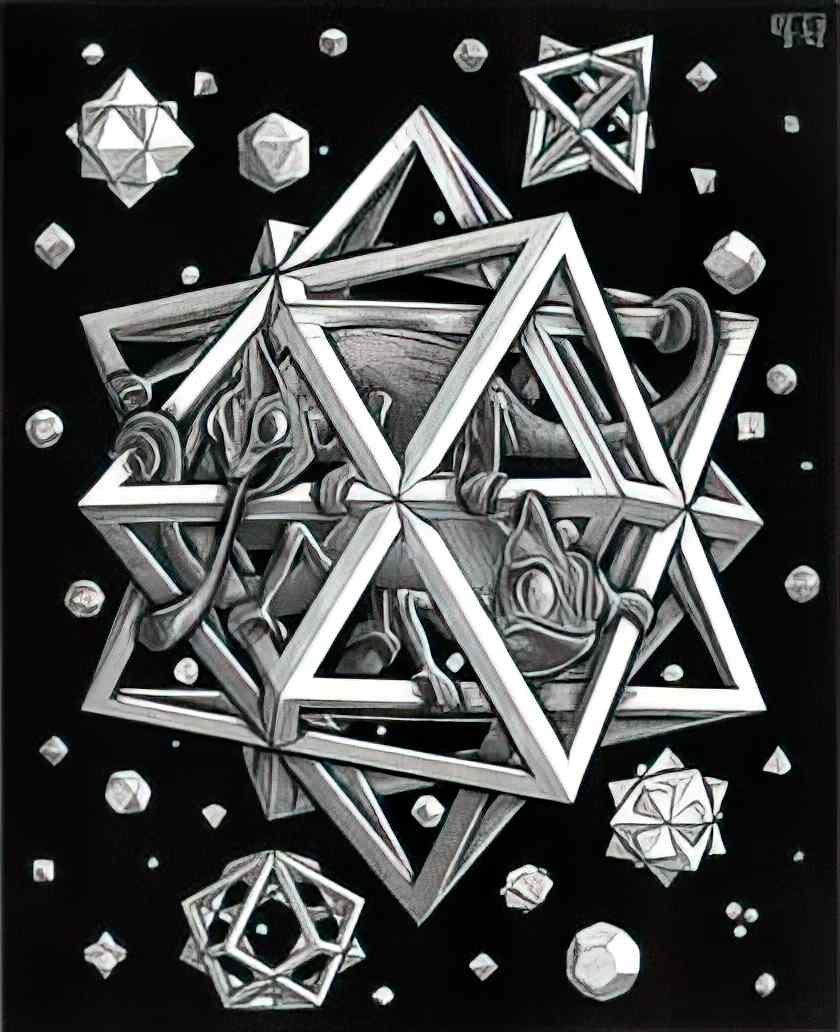 M C Escher initial a Art A4 Photo Print