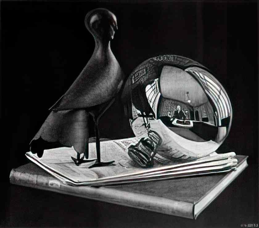 M C Escher initial o Art A4 Photo Print