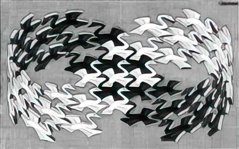 M C Escher initial v  Art A4 Photo Print