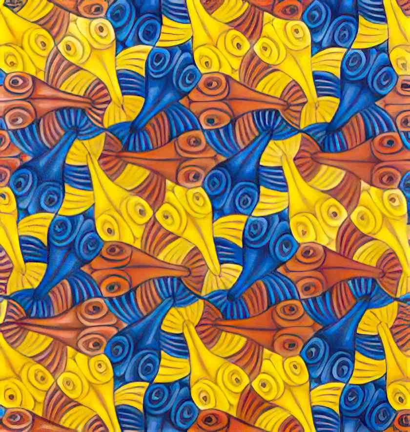 M C Escher interlaced hexagon Art A4 Photo Print