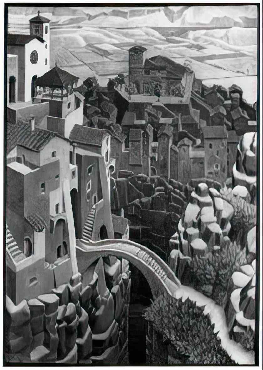 M C Escher M C Escher woods near menton Art A4 Photo Print