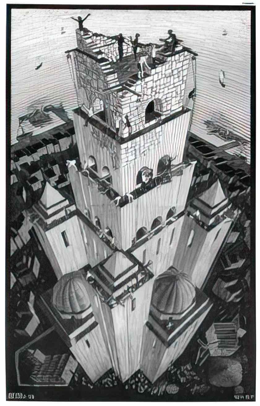 M C Escher metamorphosis ii excerpt Art A4 Photo Print