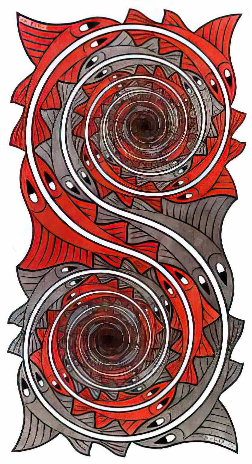 M C Escher mosaic i Art A4 Photo Print