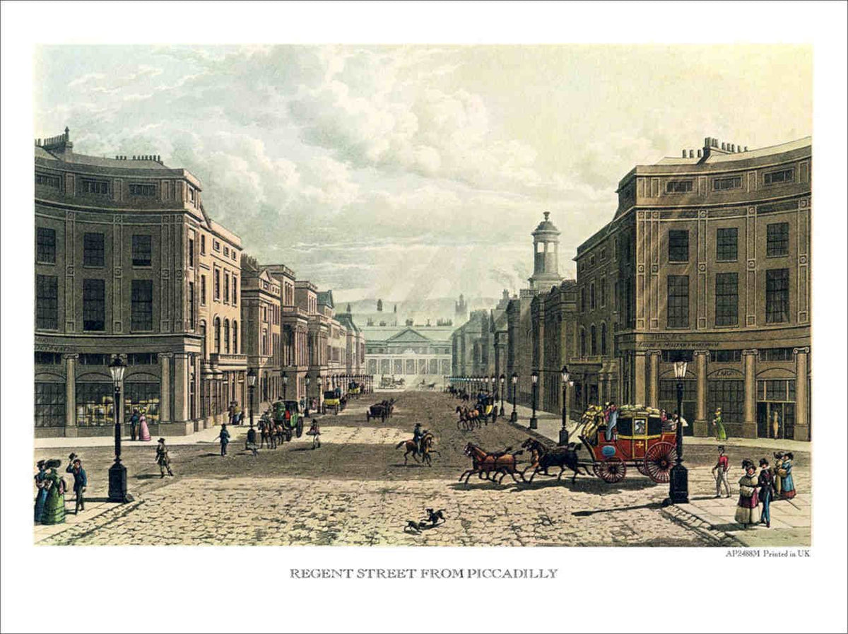 M Regent Street From Piccadilly London Vintage Retro Advert Poster A4 Photo Pri