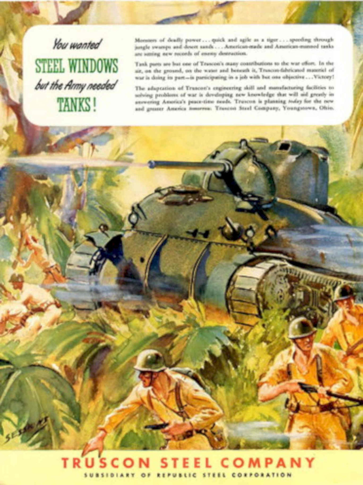M3 Stuart Tanks 1940s Vintage Retro Advert Poster