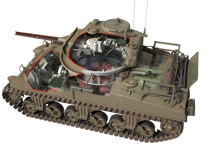 M4 Sherman 1 cutaway A4 Photo Print