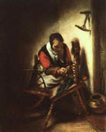 MAES Nicolaes A Woman Spinning  A4 Photo Print